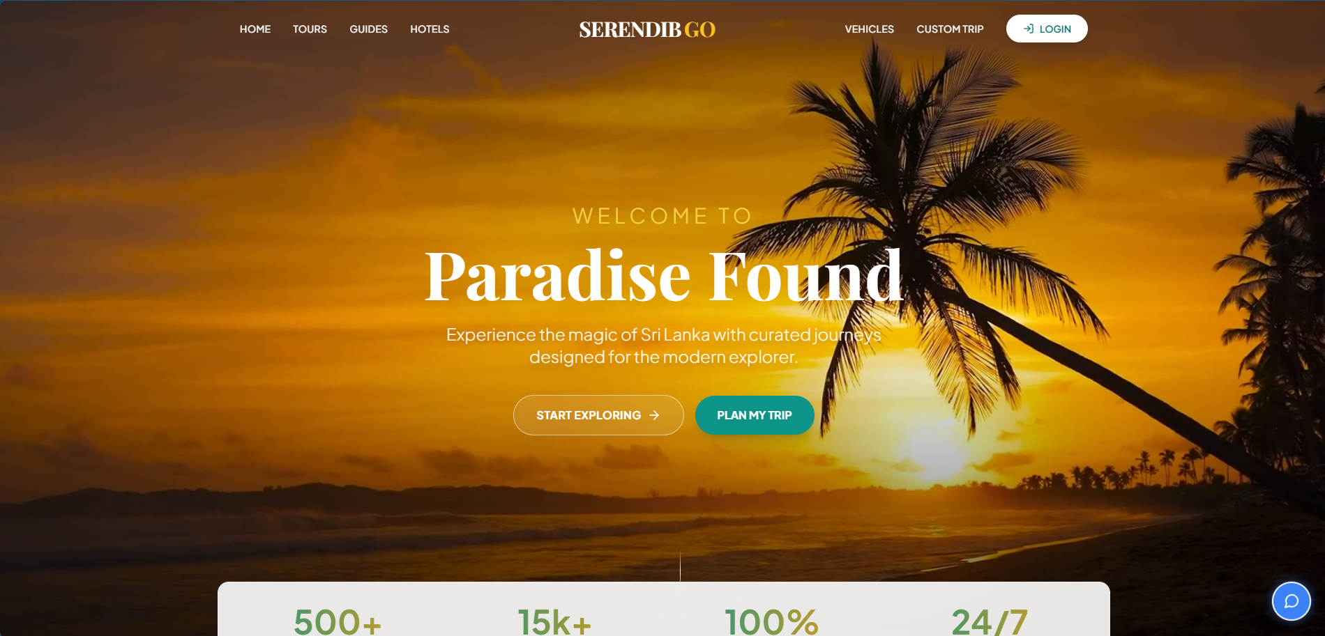 Serendib Go Dashboard Screenshot